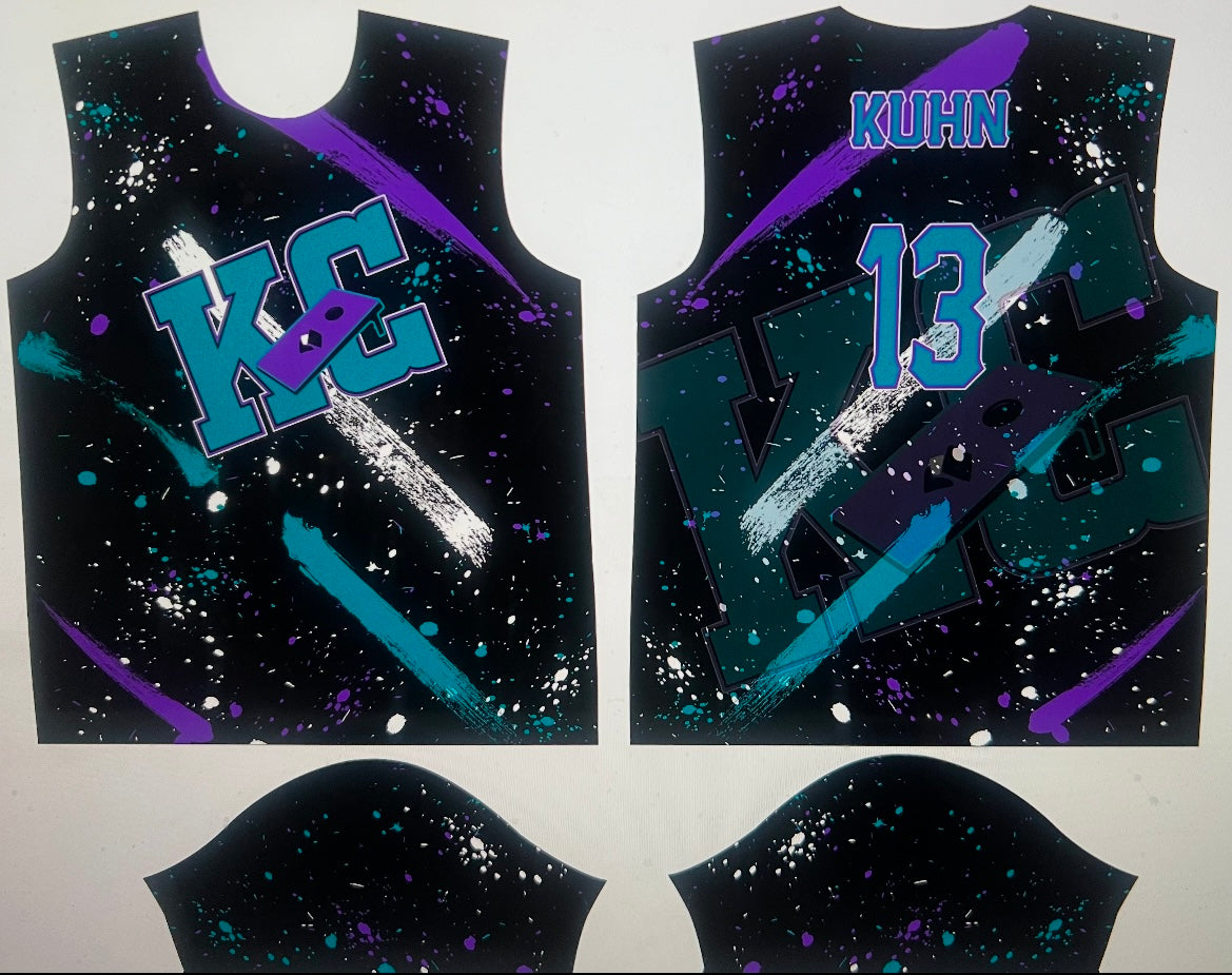 Jersey - Black with teal/purple shades KC