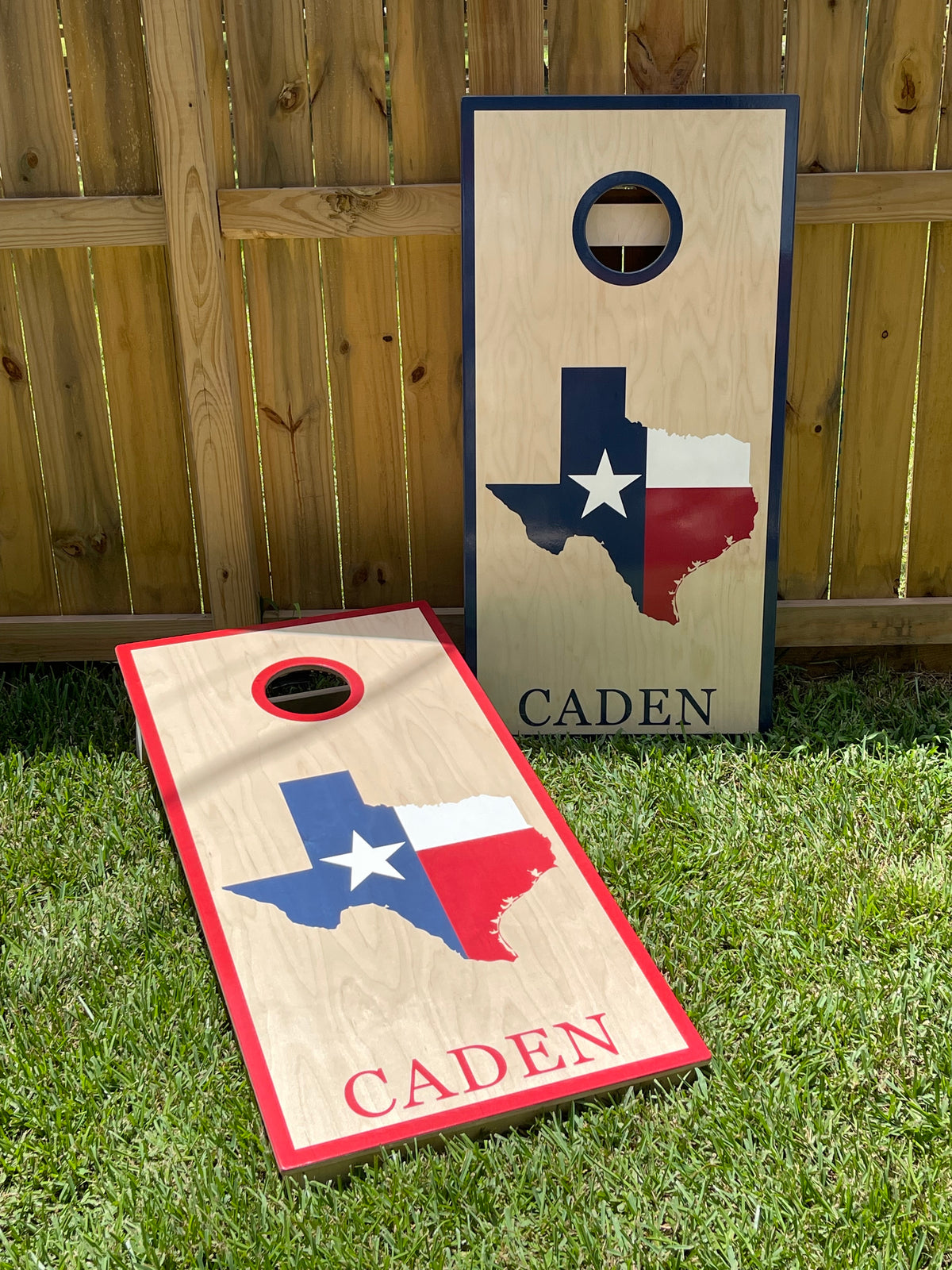 Texas Flag w/ Name Pro Cornhole Boards