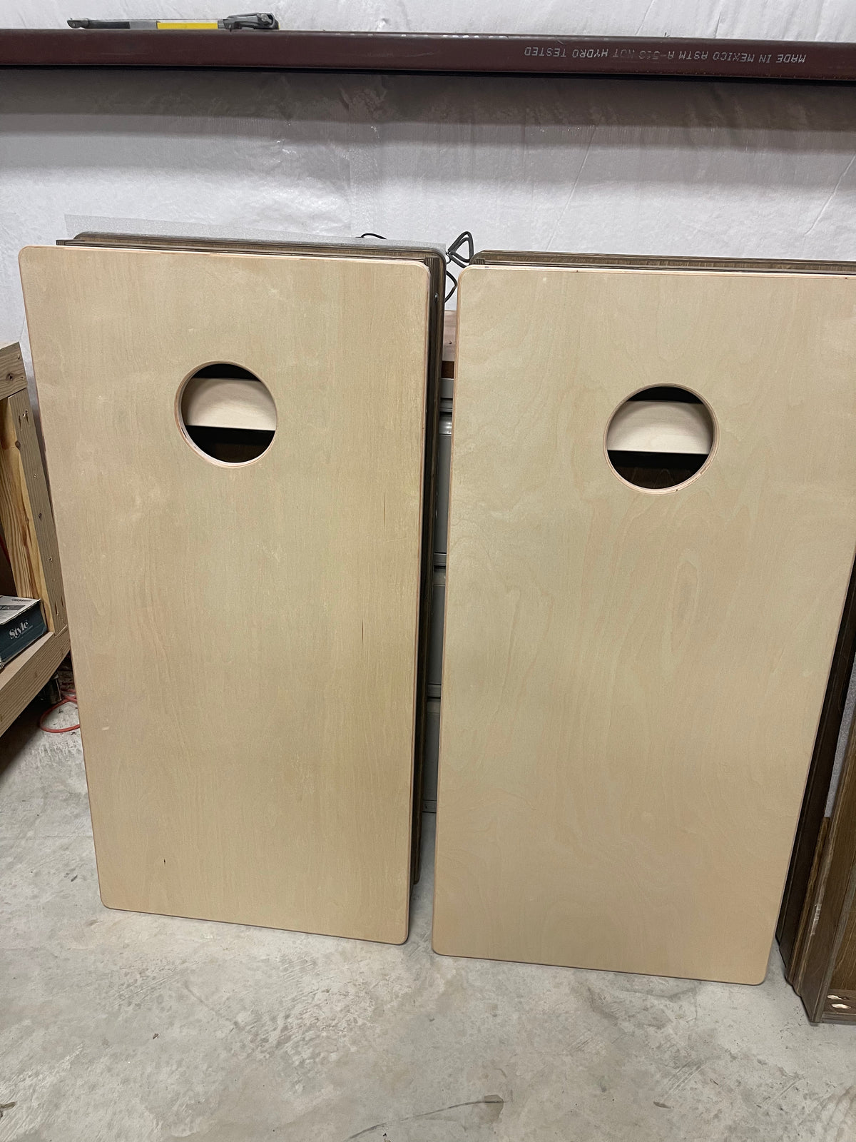 Plain finished set of cornhole boards
